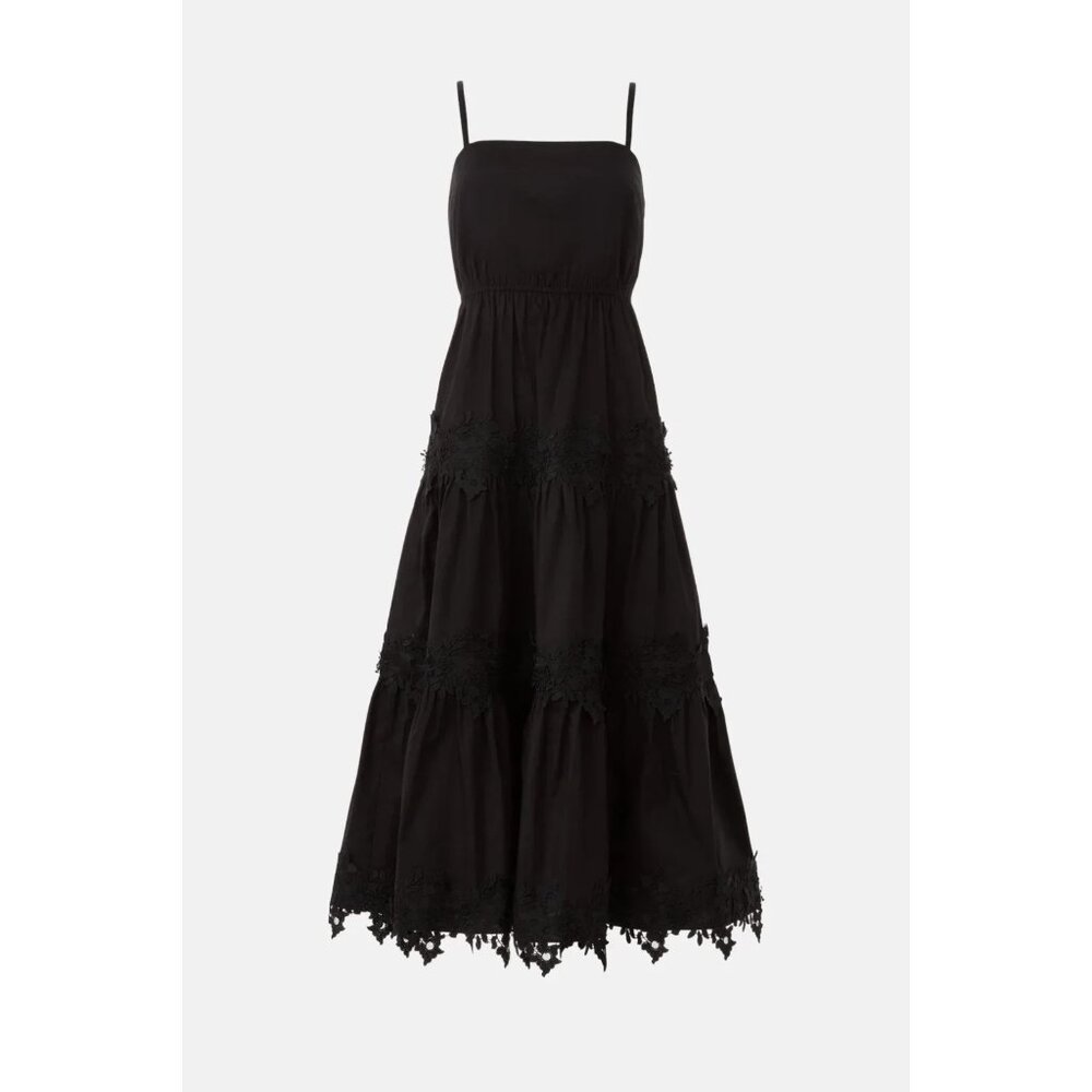 Jason Wu Lace Tiered Cotton Eyelet Midi Dress – Size L (Retail $410) - Picture 3 of 15
